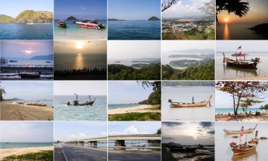 Tayland, Phuket Adası Deniz manzarası koleksiyonu.