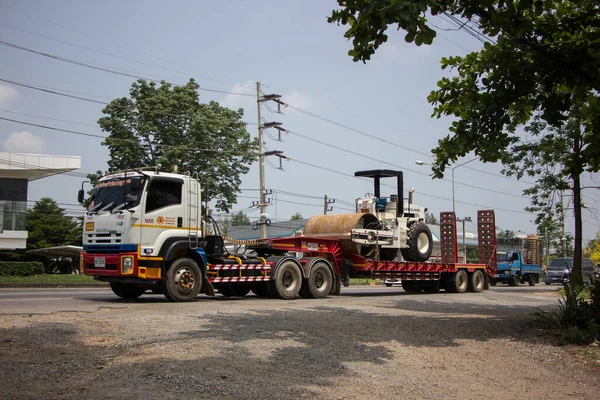 Chiangmai Thailand April 2022 Trailer Dump Truck Sakai Tire Roller — Stock Photo, Image