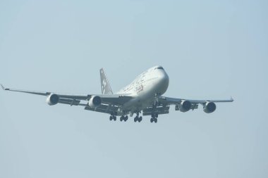 Chiangmai, Thailand November 19 2010:  HS-TGW  Boeing 747-400 of Thaiairway. Landing to Chiangmai airport from Bangkok Suvarnabhumi. thailand.