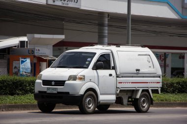 Chiangmai, Thailand -  June  13 2022: Private Suzuki Carry Pick up car. Photo at road no 121 about 8 km from downtown Chiangmai thailand.