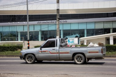 Chiangmai, Thailand -  June  13 2022: Private old Pickup car, Toyota Hilux Mighty X. On road no.1001, 8 km from Chiangmai city.
