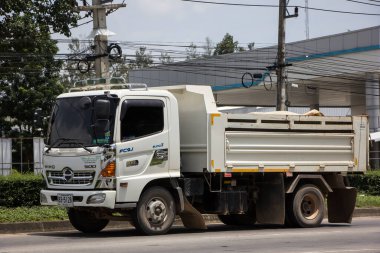 Chiangmai, Thailand -  June  13 2022: Private Hino Dump Truck. On road no.1001 8 km from Chiangmai Business Area.
