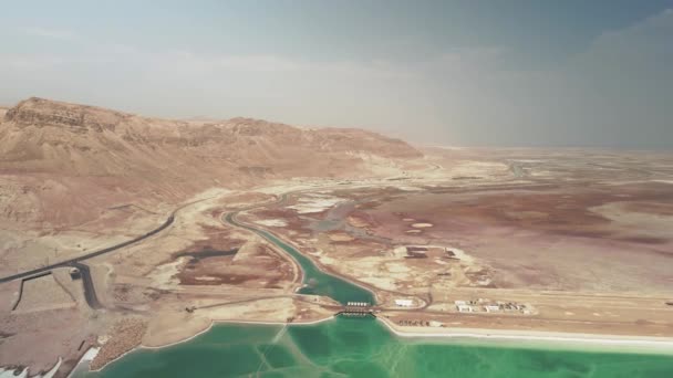 Pohled z letadla na Mrtvé moře — Stock video