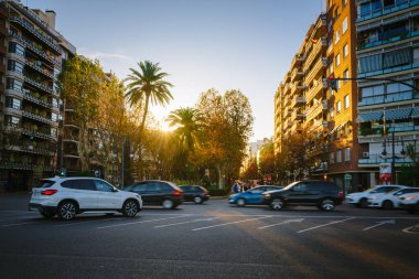 Valencia şehir görünümünde park Turia yakınındaki. Valencia, İspanya