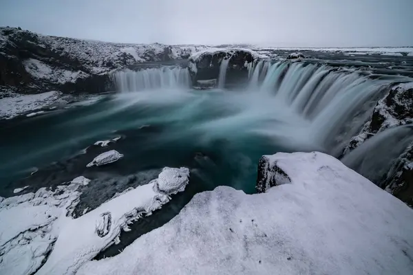 Καταρράκτης Godafoss Στον Ποταμό Skjalfandafljot Ισλανδία — Φωτογραφία Αρχείου