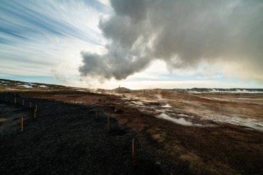 Enerji santrali jeotermal enerjiyi kontrol ediyor, güneybatı İzlanda