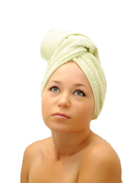 Spa Girl. Beautiful Young Woman After Bath — Stock Photo, Image