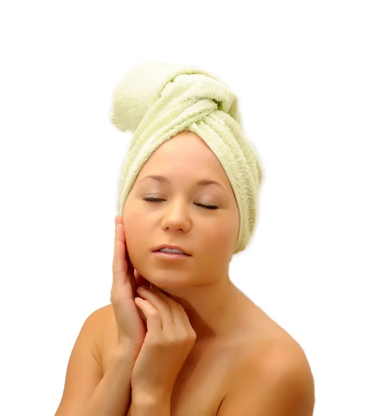 Spa Girl. Beautiful Young Woman After Bath — Stock Photo, Image