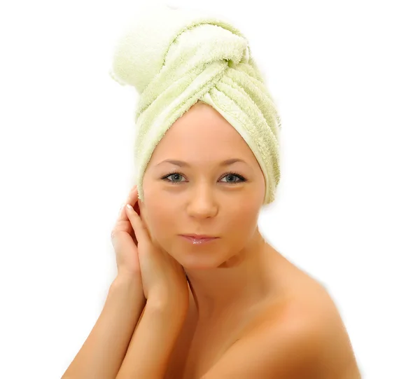 Spa Girl. Beautiful Young Woman After Bath — Stock Photo, Image