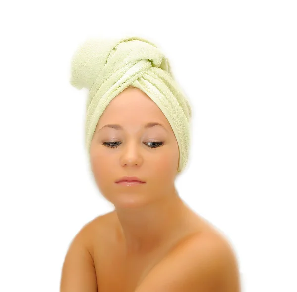 Spa Girl. Beautiful Young Woman After Bath — Stock Photo, Image