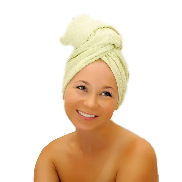 Spa Girl. Beautiful Young Woman After Bath — Stock Photo, Image