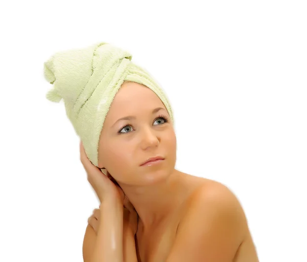 Spa Girl. Beautiful Young Woman After Bath — Stock Photo, Image