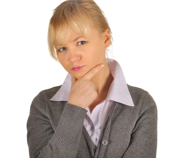 Retrato de mujer de negocios aislado sobre un fondo blanco —  Fotos de Stock