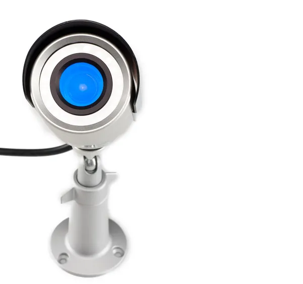 Dia & Noite Câmera de vídeo de vigilância colorida isolada em fundo branco — Fotografia de Stock