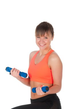 dumpbells ile egzersiz fitness kadın