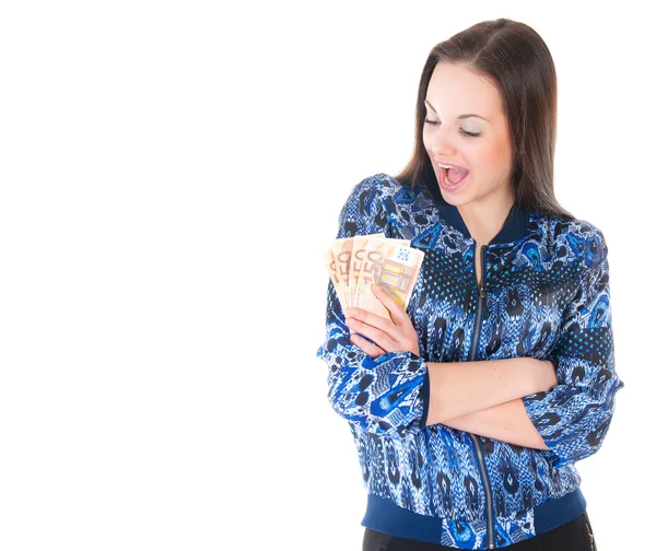 Zakenvrouw met geld — Stockfoto