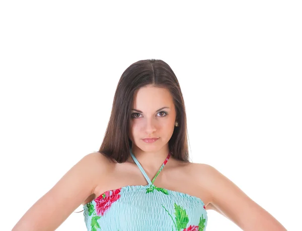 Atractiva mujer en vestido de verano — Foto de Stock