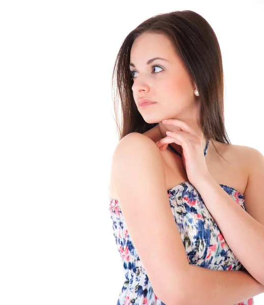 Attractive woman in summer dress — Stock Photo, Image