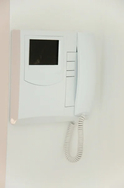 White wall intercom — Stock Photo, Image