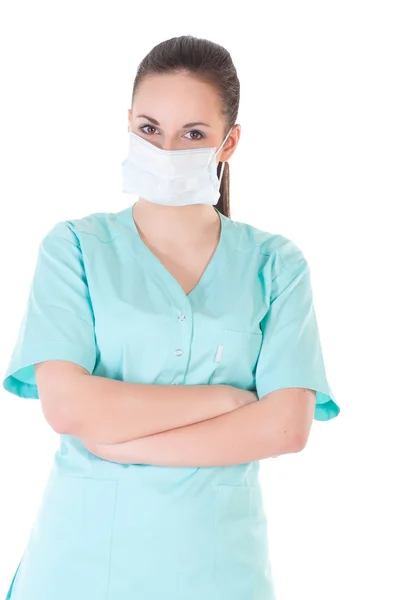 Portrait of a young doctor with mask — Stock Photo, Image