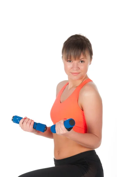 Fitness-Frau trainiert mit Knödeln — Stockfoto