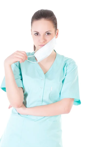 Portrait of a young doctor with mask — Stock Photo, Image