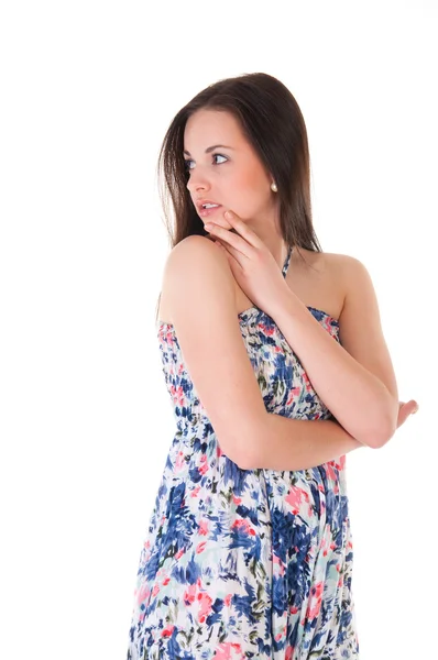 Attractive woman in summer dress — Stock Photo, Image