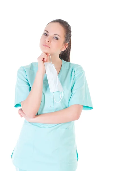 Portrait of a young doctor with mask — Stock Photo, Image