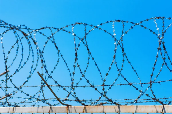 Fence with barbed wire — Stock Photo, Image