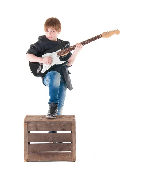 Chico guapo con guitarra eléctrica —  Fotos de Stock