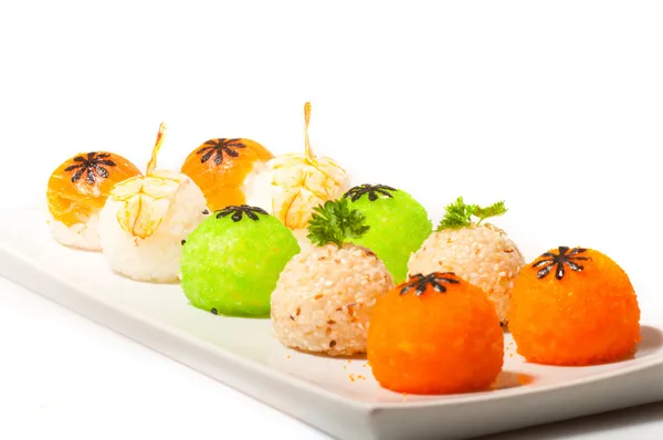 New sushi balls with flowers of nori — Stock Photo, Image