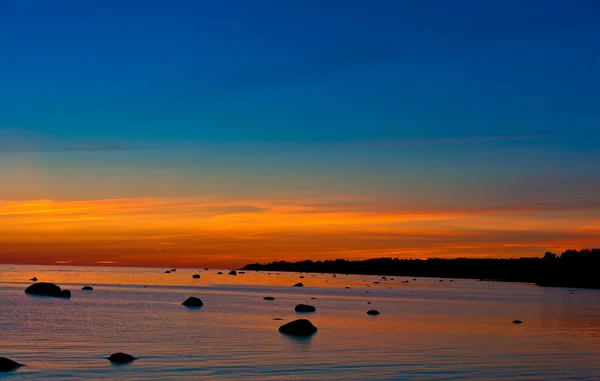 炫彩日落在海 — 图库照片