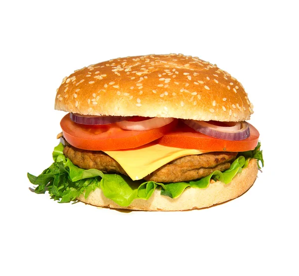 Smakelijke en smakelijk hamburger — Stockfoto