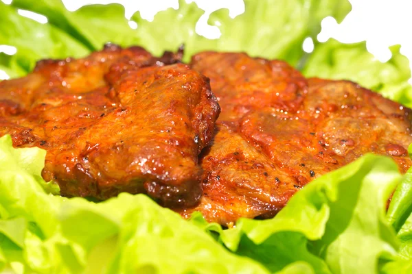 Carne di bistecca alla griglia con insalata — Foto Stock