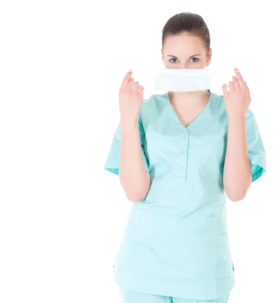 Portrait of a young doctor with mask — Stock Photo, Image