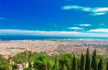 Barselona, İspanya, yaz.