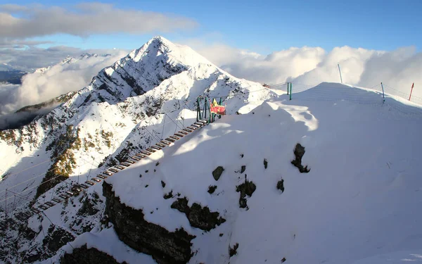 Caucaso Montagne Krasnaya Polyana Villaggio Rosa Khutor Località Sport Invernali — Foto Stock
