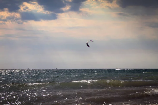 Praia Costa Mar Negro Sochi Rússia — Fotografia de Stock