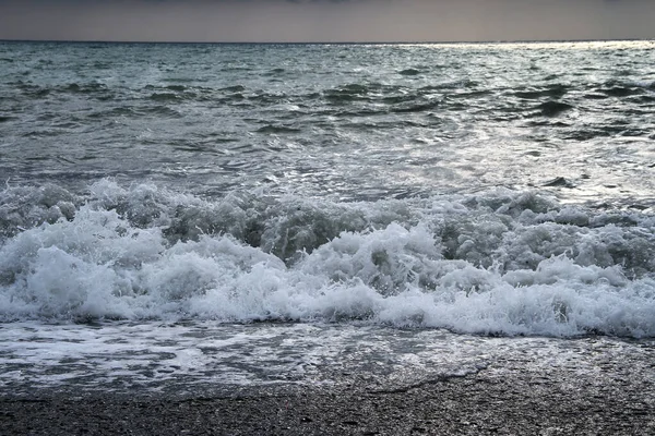 Plage Sur Côte Mer Noire Sotchi Russie — Photo