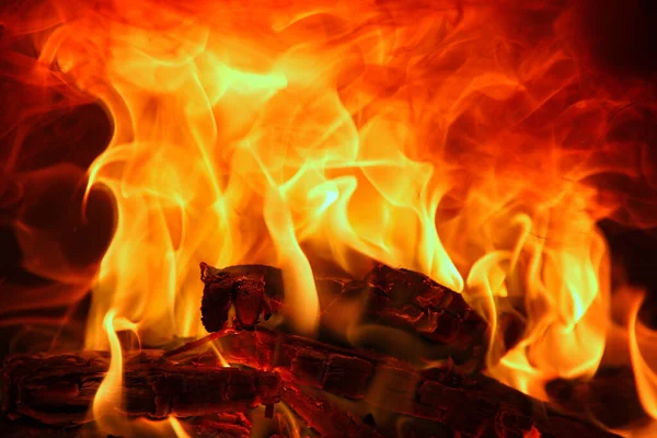 Hot Red Burning Wood Oven Royalty Free Stock Images