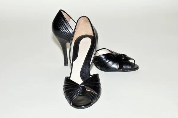 Dámské boty černé — Stock fotografie