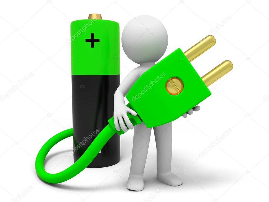 Battery and plug