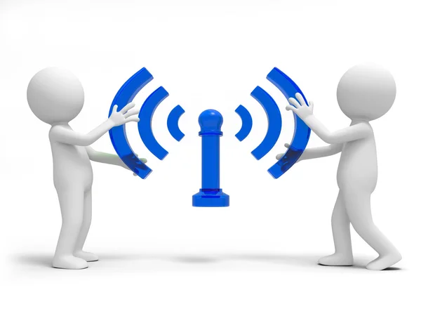 Two are holding the wifi symbol — Stock Photo, Image