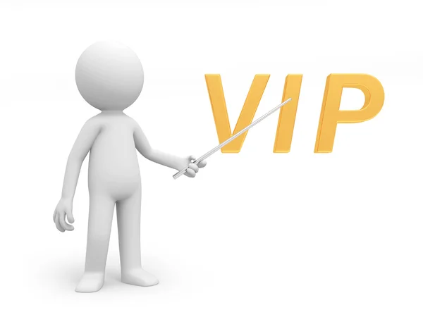 Een 3D-persoon verwijst naar een VIP-symbool — Stockfoto