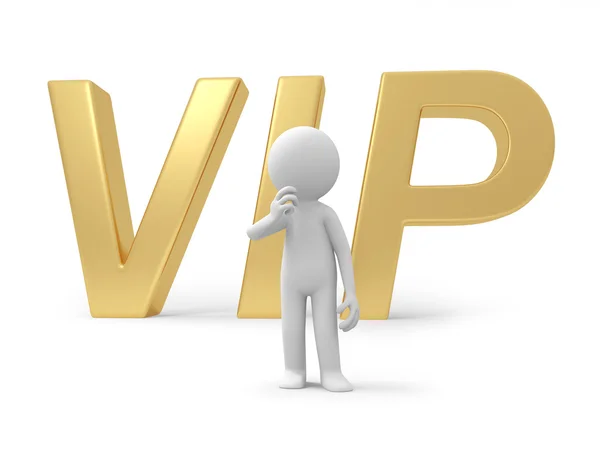 Een 3D-persoon denken terug naar de VIP-symbool — Stockfoto