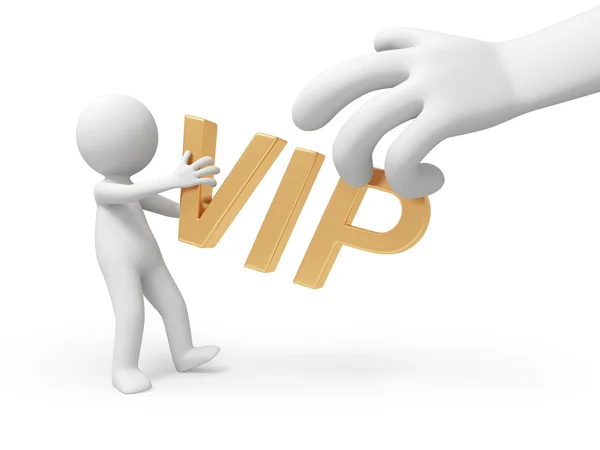 A 3d person holding a VIP symbol — Stock Photo, Image