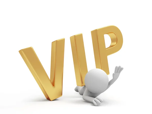 Een 3D-persoon, druk lager dan VIP-symbool — Stockfoto