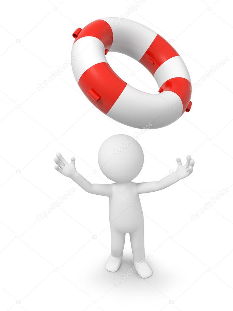 a 3d person looking up at a buoy