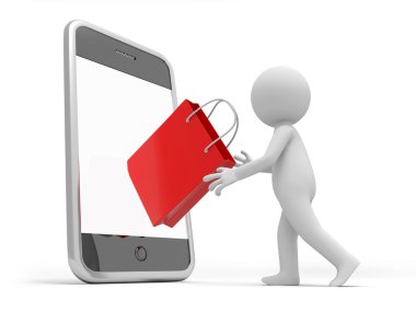 cep telefonuna el çantasına koyarak 3d erkek