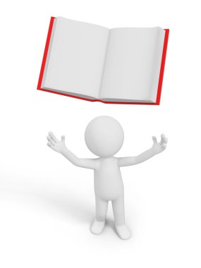 3d bir kişinin açık bir kitap arıyorum